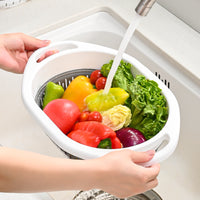 Extendable Colander Basket for Kitchen Sink, Foldable Strainer for Washing Fruits, Vegetables, Rice, and Storage