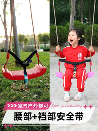 Kids Indoor Outdoor Swing Seat with Safety Belt for Toddlers and Children
