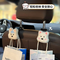 Cute Westie Dog Car Seat Headrest Hooks for Purses, Bags & Groceries - Front & Back Seat Organizer Clips