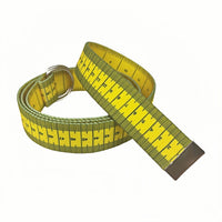 Tape Measure Belt with Alloy Double Ring Buckle, Multi-functional Soft Ruler Fashion Waist Belt