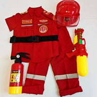 Kids Firefighter Costume Play Set with Extinguisher for Role Play and Career Experience