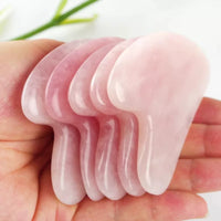 Rose Quartz Gua Sha and Roller Set for Face and Body Massage