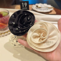 French Polka Dot Fabric Flower Brooch Pin for Suits and Coats