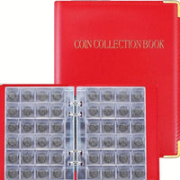 Coin Collection Album with 480 Grids, Loose-Leaf Commemorative Coin Holder for Badges and Stamps