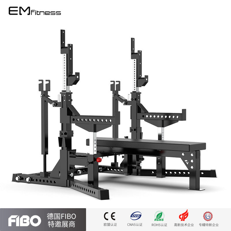 Multi-functional Weightlifting Power Rack Adjustable Bench Press Training Station for Gym and Home Use