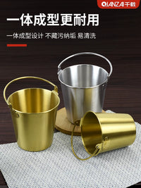 304 Stainless Steel Ice Bucket for Fries, Snacks, Beer, and Restaurant Use