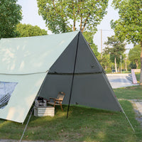 Outdoor Sunshade Tarp Canopy with Silver Coating for Camping, Rainproof and UV Protection