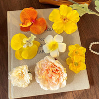 Elegant Artificial Orchid & Hydrangea Hair Clips for Women, Vacation Style Hair Accessories for Photoshoots