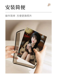 Acrylic L-Shaped Photo Frame, DIY Crystal Picture Display Stand, Double-Sided Desktop Transparent Frame