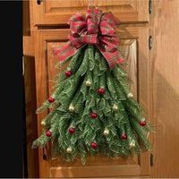 Christmas Tree Wreath Door Hanging Decoration for Holiday Home and Yard