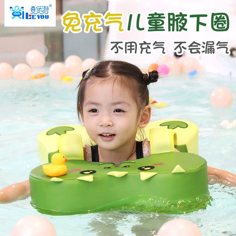 Baby Inflatable-Free Thickened Swimming Ring for Infants and Toddlers, Armpit Float for Bathing and Safety