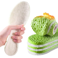 Winter Lambswool Insoles for Men and Women, Thickened Plush, Sweat-Absorbing, Wormwood, Shock-Absorbing