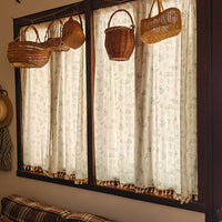 Japanese Style Cotton Daisy Tassel Valance Kitchen Rod Pocket Half Curtain