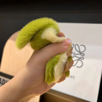 Avocado Faux Mink Rabbit Fur Car Keychain Pendant Plush Doll Bag Charm