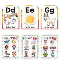 26 English Alphabet Flash Cards for Kids Early Education, Color & Animal Learning