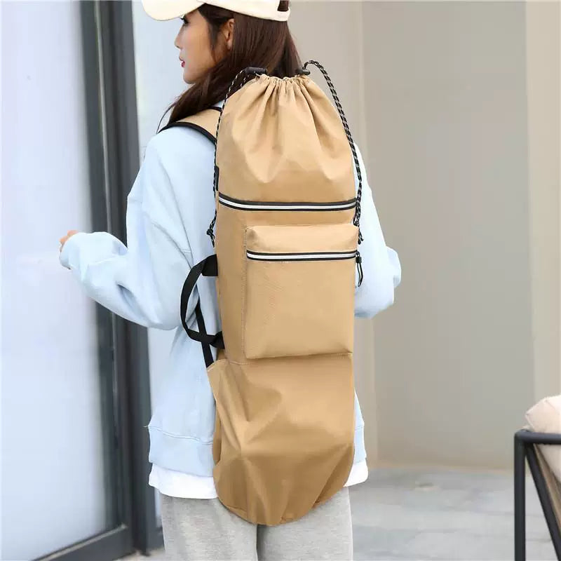 Skateboard Backpack Waterproof Longboard Carry Bag for Land Surfing and Double-Kick Boards