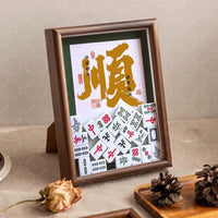 Chinese Style Mahjong Tile Art Photo Frame Ornament for Home Decor and Gifting