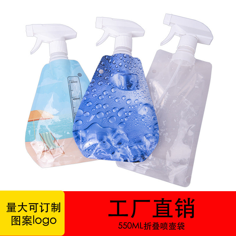 Foldable Portable 500ml Plant Spray Bottle Bag with Nozzle for Gardening