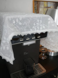 French Embroidered Cotton Appliance Dust Cover & Placemat for Water Dispenser, Rice Cooker, Air Fryer, Coffee Machine