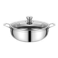 304 Stainless Steel Induction Compatible Hot Pot with Composite Bottom, Large Capacity