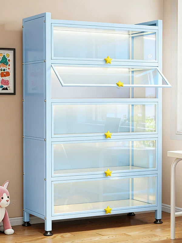 Solid Display Cabinet with Glass Door for Collectibles, Dustproof Bookshelf and Storage for Figures, Blind Boxes, and Dolls