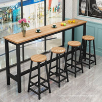 Wall-Mounted Bar Table with Stools for Balcony or Cafe, Narrow Long Console Table