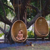 Outdoor Rattan Woven Bird's Nest Hanging Chair Single Person Lazy Hammock Egg-shaped Swing for Indoor Patio Balcony Furniture