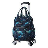 Foldable Rolling Travel Duffel Bag with Wheels, Lightweight Large Capacity Carry-on Luggage Backpack for Women