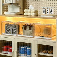 Stackable Transparent Dustproof Hat Storage Box for Baseball Caps and Duckbill Hats