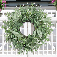 Artificial Eucalyptus Leaf Wreath for Front Door Decor
