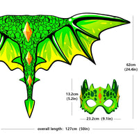 Kids Dinosaur Wing and Mask Set for Jurassic Theme Parties and Halloween
