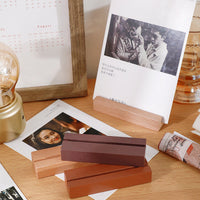 Creative Desktop Photo Clip with Wooden Base for Notes and Postcards