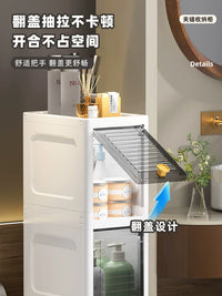 20cm Slim Gap Storage Cabinet with Flip-Top Lid for Kitchen and Bathroom