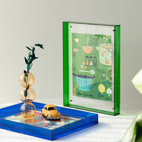 Magnetic Acrylic Photo Frame for Instant Photos and Postcards, Double-Layer Display Stand
