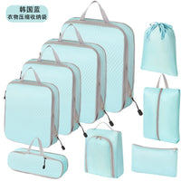 Travel Compression Packing Cubes Set with Shoe Bag for Luggage Organization