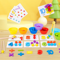 Kids Bead Clip Ball Color Sorting Toy, Early Education Fine Motor Skill Training Montessori Toy for Toddlers