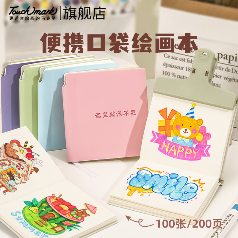 Portable A7 Sketchbook 100 Sheets Mini Blank Notebook for Students
