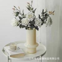 Nordic Light Luxury Retro Glass Vase for Living Room Entrance Decor