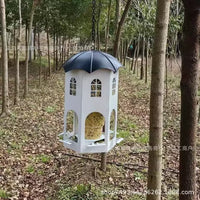 Castle Bird Feeder European Style Hollow Lantern House for Outdoor Garden Decor