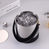 Double-Layer Stainless Steel Ice Bucket for Bar KTV Commercial and Home Use