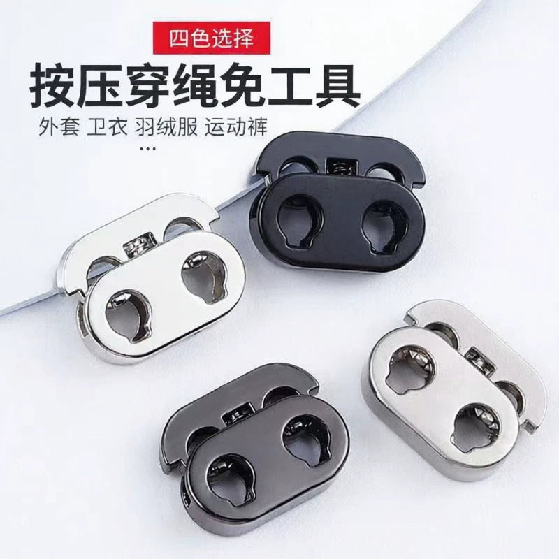 Metal Spring Cord Locks for Drawstrings, Toggles for Apparel, Jackets, and Sportswear