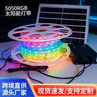 Solar RGB LED Strip Lights Outdoor Waterproof for Garden Patio Night Market Ambiance