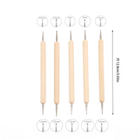 10-Piece Pottery Clay Sculpting Tool Set with Wooden Handle Dotting Pens