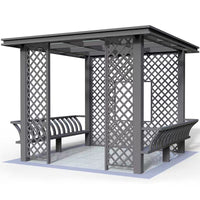 New Chinese Style Aluminum Art Gazebo Outdoor Courtyard Garden Pergola Sunroom Villa Landscape Pavilion