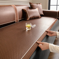 Summer Luxury Ice Vine Sofa Mat with Non-Slip Ice Silk Cover