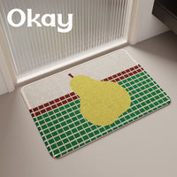 Okay Fruit Store Korean Style Absorbent Bathroom Mat, Toilet Door Mat, Non-Slip Floor Mat