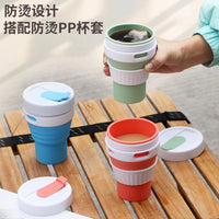 Collapsible Silicone Travel Cup with Lid - Portable and Reusable for Coffee, Water, and Mouthwash
