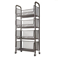 Multi-layer Kitchen Vegetable and Fruit Storage Rack with Wheels