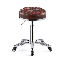 Adjustable Swivel Salon Stool with Wheels for Bar, Home, and Nail Tech Use
