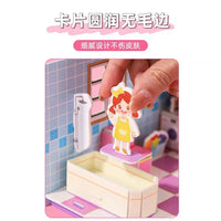 Kids' 3D DIY Paper Puzzle Room Model Kit - Creative Quiet Book Toy Set of 4